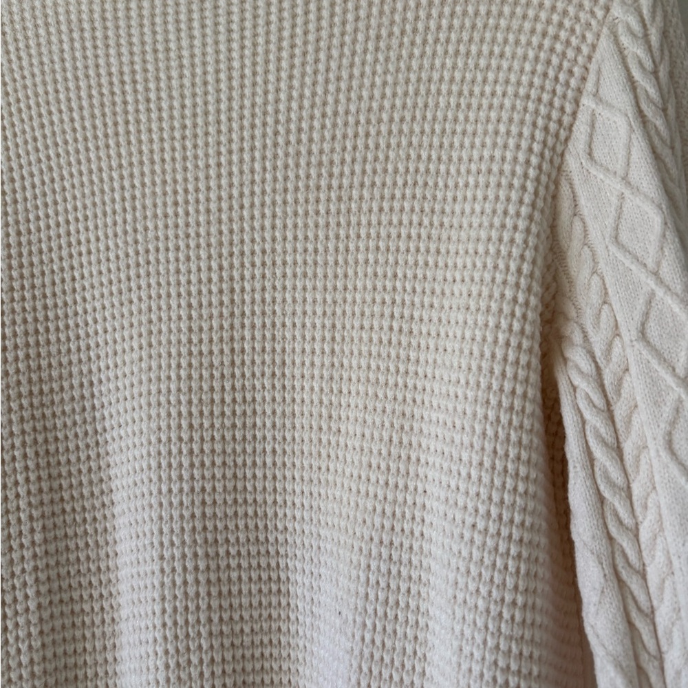Cyrus Cream Cable Knit Sweater Ivory Size M Academy Preppy - Picture 10 of 16